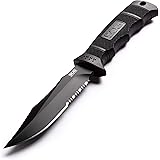 SOG Survival Knife with Sheath - SEAL Pup Elite Fixed Blade Tactical Knife, Hunting Knife and Military Knife w/ 4.75 Inch Com