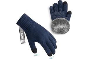 MAGISDU Kids Gloves Winter Alpaca Wool Knit Fleece Lined Gloves Touchscreen Warm for Boys Girls Children Toddler