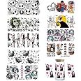 10Sheets UV DTF Cup Wrap Transfer Stickers For Glass 10 Styles Halloween Cute Ghost Pumpkin Rub Transfers Decal 16oz Cups Furniture Craft