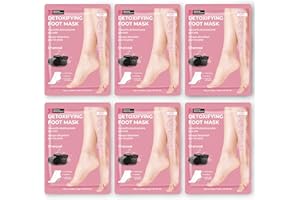 Innerest Original Derma Beauty Foot Mask 6 Pairs Detoxifying Charcoal Foot Masks Body Exfoliator Moisturizing Foot Mask Callus Remover Foot Bath Pedicure Supplies for Beauty & Personal Care