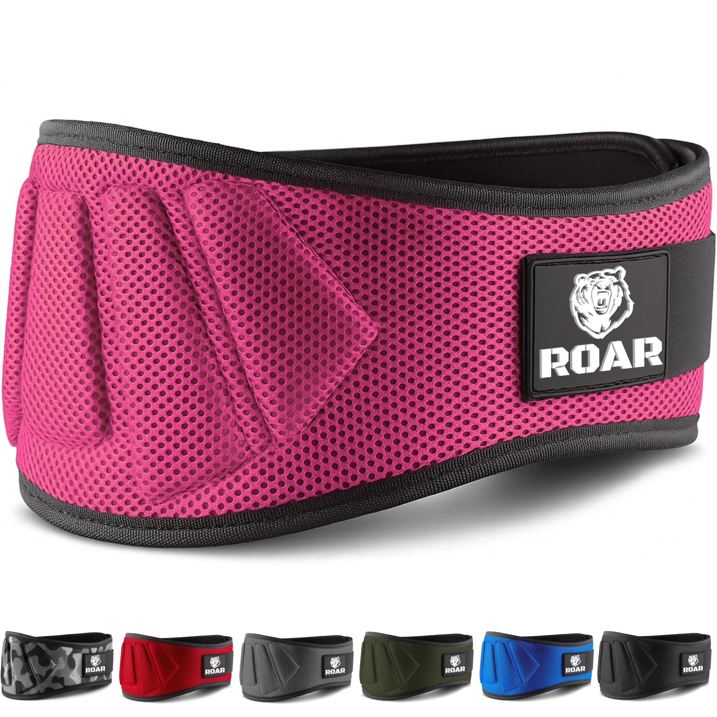 Roar® Weight Lifting Belt, Gym Belt, Powerlifting Belt, Lift Weight Belt, Deadlift Belt, Squat Belt, Lifting Belt Men, Lifting Belt Women (XS, Pink) — image 1