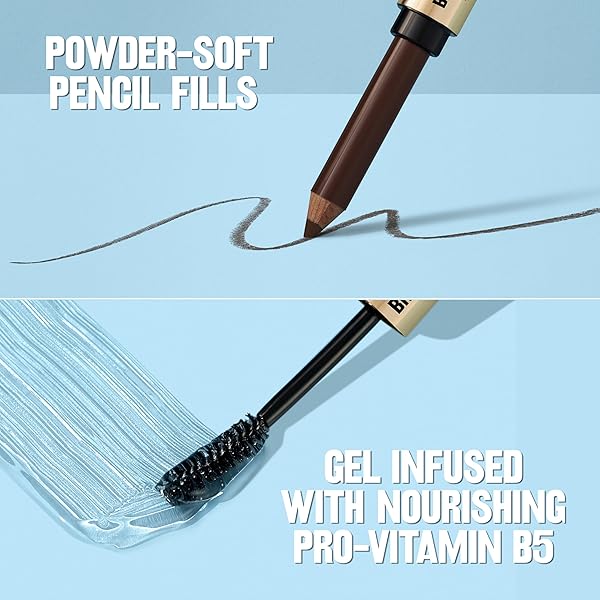 REVLON COLORSTAY BROW FANTASY, ALL IN ONE EYEBROW POWDER PENCIL WITH SHAPING CLEAR GEL, GEL INFUSED WITH PANTHENOL, SMUDGE-PROOF, 16HR VISIBLY FULL BROWS, 004 DARK BROWN