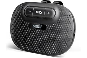 Sunitec Bluetooth Speaker for Car Hands Free - Bluetooth Speakerphone for Cell Phone Support Siri Google Voice Assistant - Wireless Car Kit with Visor Clip BC966C
