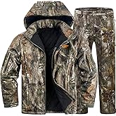 NEW VIEW Insulated Hunting Clothes for Men Cold Weather, Warm Camo Hunting Jacket and Pants, Hunting Suit for Deer Duck Hunts