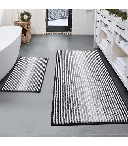 Juego De Alfombras De Baño 2 Piezas - Microfibra Suave Y Antideslizante