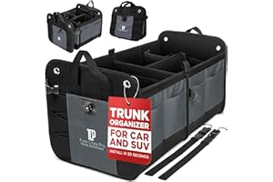 Trunk Organizer for SUV - Car Accessories, Back Seat Car Organizer, Trunk Car Organizer - Car Essentials | Premium Adjustable