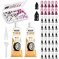 40 PCS Tire Repair Rubber Nails Kit with 2 Tubes of Black Tire Sealant Glue, 2026 New Screw in Tire Plugs Kit, Fast Self-Serv
