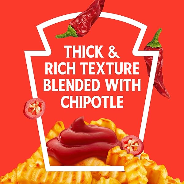 HEINZ TOMATO KETCHUP BLENDED WITH CHIPOTLE, 14 OZ SQUEEZE BOTTLE