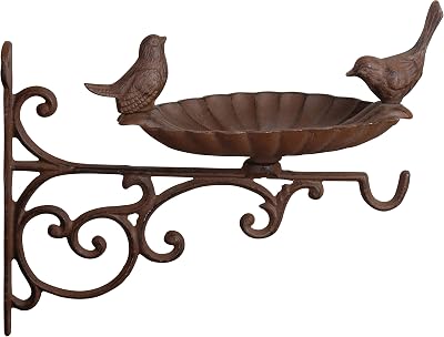 Esschert Fallen Fruits FB163 Bird Bath Feeder with Wall Bracket Brown 23.6 x