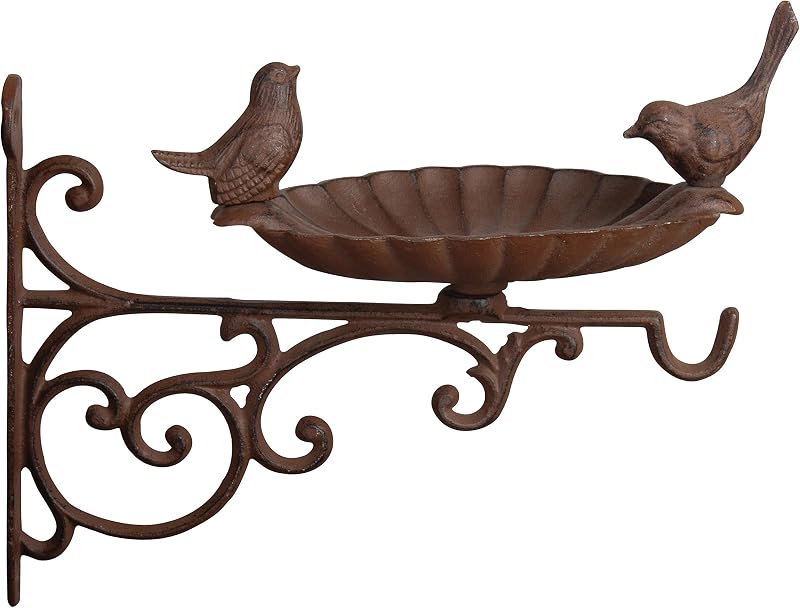 Esschert Fallen Fruits FB163 Bird Bath Feeder with Wall Bracket Brown 23.6 x