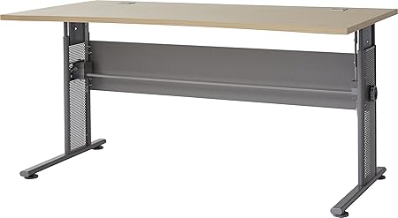 Germania 0650-42 höhenverstellbarer Schreibtisch GW-Profi in der Farbe Ahorn-Nb./Silber, 160 x 70-80 x 80 cm (BxHxT)