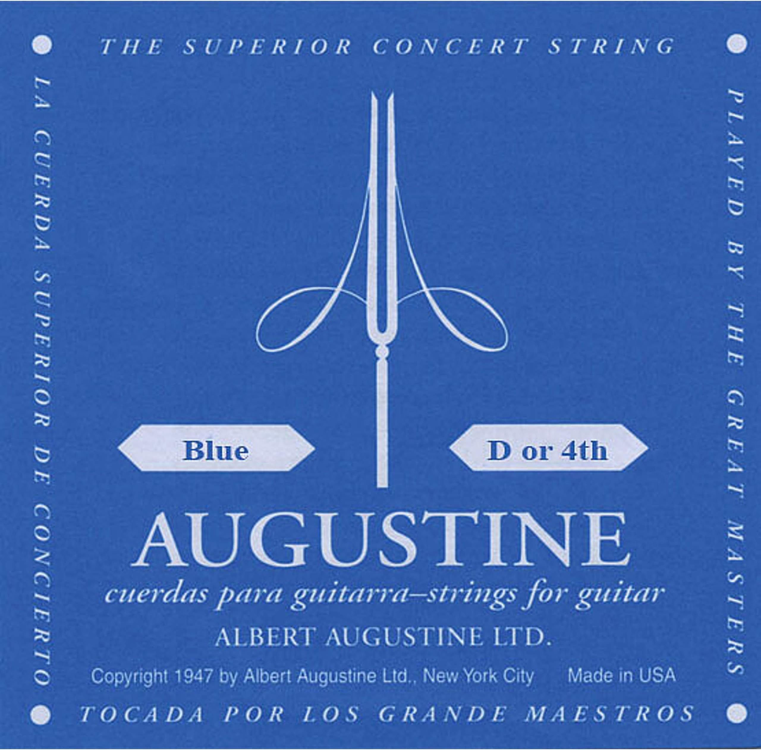 Augustine 650434 "Blue Label Single D4" Bass String for Classic Guitar