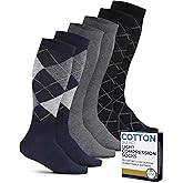 Pembrook Light Cotton Compression Socks for Men & Women - 3 Pairs | 8-15 mmHg Light Compression Socks for Men, Comfort and Support