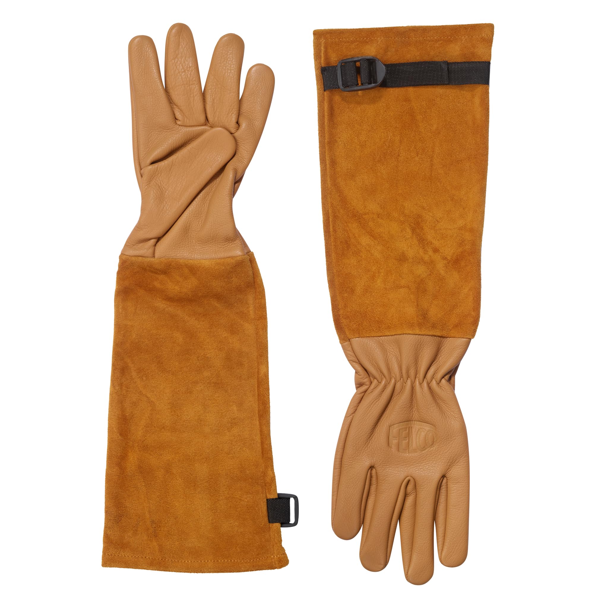 FELCO Small Premium Puncture Resistant Leather Gardening Gloves - Brown