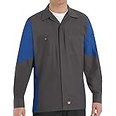 Red Kap Mens Long Sleeve Two-Tone Crew Shirt