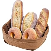 Meiwlong 5pcs Faux Bread Sets,Plastic Fake Loaf Bread Photography Prop,Realistic Fake Bread Baguette Doughnut Prop for Food Display Home Kitchen Bakery