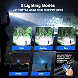Lumitact XHP70.2 LED Torch 500000 Lumens Rechargeable Flashlight 5 Modes Zoom view 4