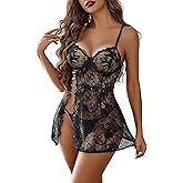 Avidlove Womens Lingerie Lace Babydoll Lingerie for Women Cute Dress with Thongs Chemise Nightwear Sleepwear