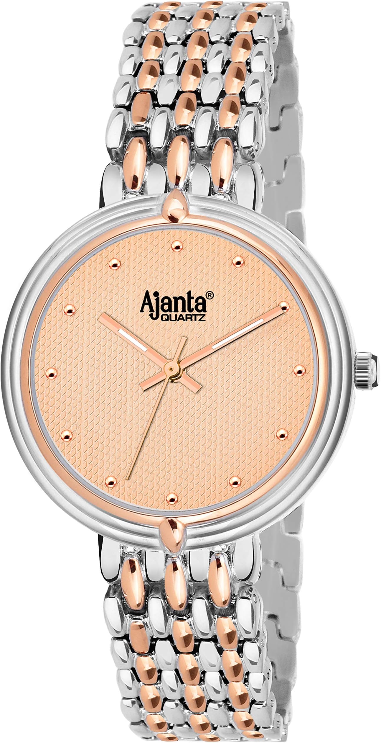 Ajanta's Rosegold Dial with Rosegold Two Tone Bracelet for Women's - AQ106-5NR-SRTT