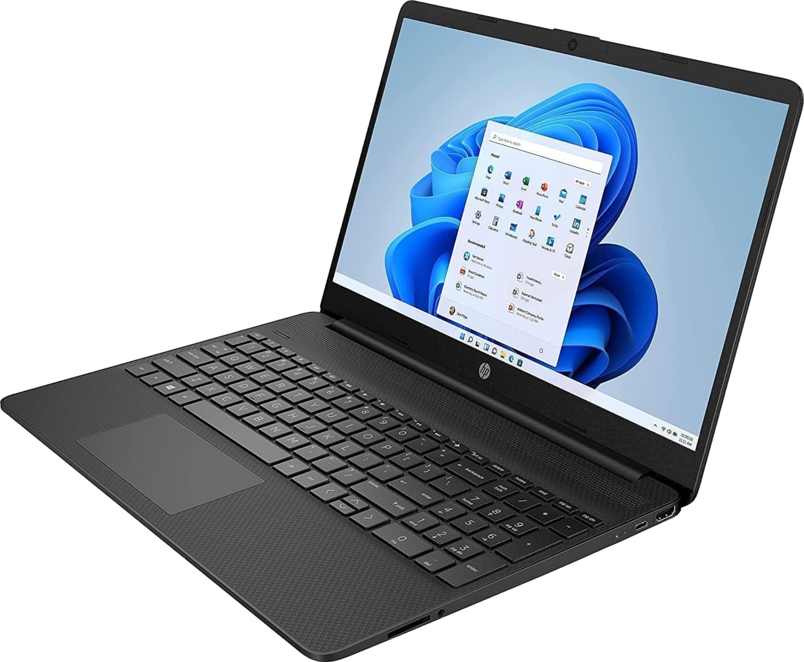 HP Laptop 15.6 Inch FHD Display, Intel N4500, 2 x 2.80 GHz, 8 GB RAM, 256 GB SSD, Intel UHD Graphics, Black, Windows 11