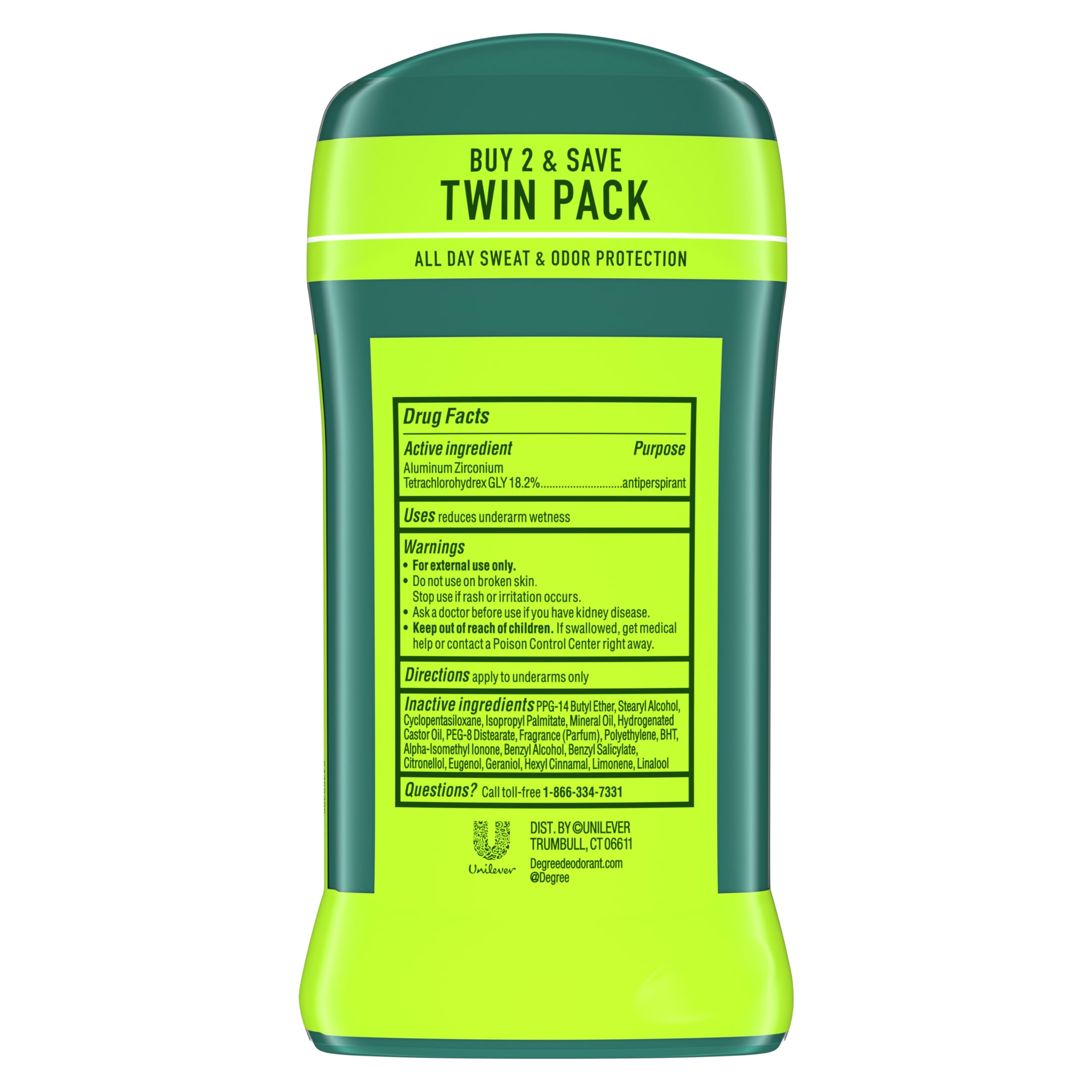 Degree Men Original Protection Antiperspirant Deodorant Extreme Blast Twin Pack 48-Hour Sweat and Odor Protection Antiperspirant For Men 2.7 oz