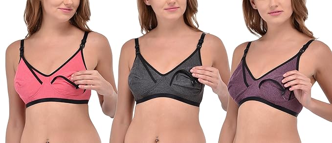 Women's Non-Wired Nursing Bra (Pack of 3)