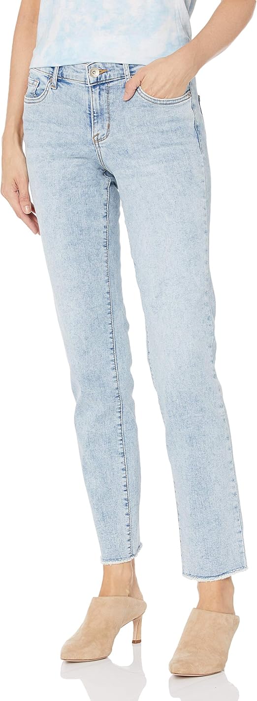 CHAPS Jeans Women's Mid Rise Straight Leg Full Length Jean at Amazon