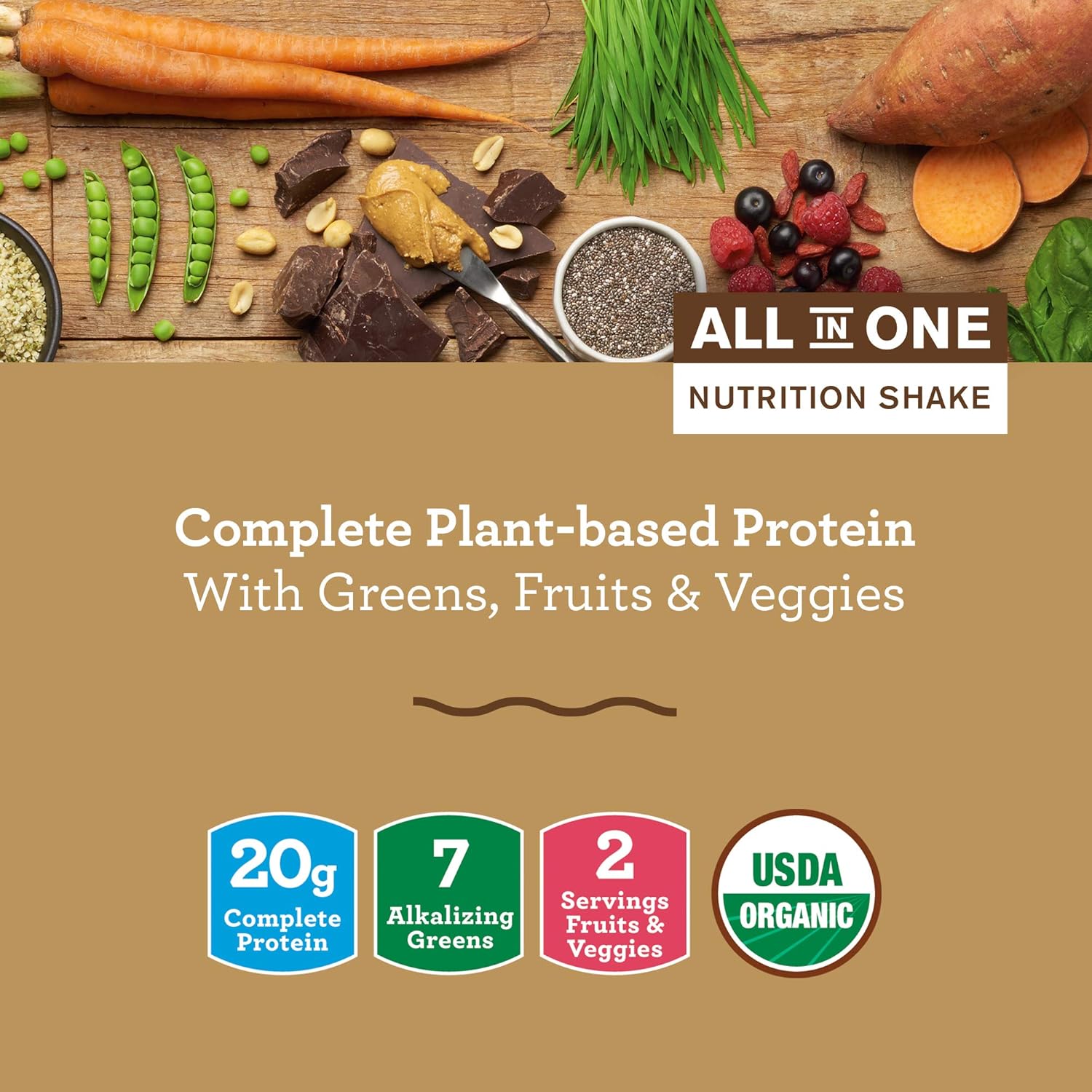 Amazing Grass Protein Superfood: Vegan Protein Powder, All-in-One Nutrition Shake, Chocolate Peanut Butter, 18 Servings : Grocery & Gourmet Food