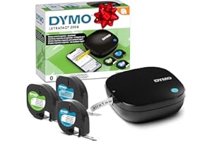 DYMO LetraTag 200B Bluetooth Compact Label Maker, Value Pack, Wireless Connection to iOS and Android, Includes 3 Assorted Label Tapes