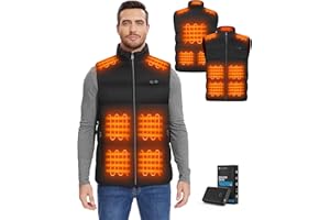 JWPFD Heated Vest for Men with Adjustable Side Zippers, Included 16000mAh Battery Pack, Lightweight Heated Vest for Winter