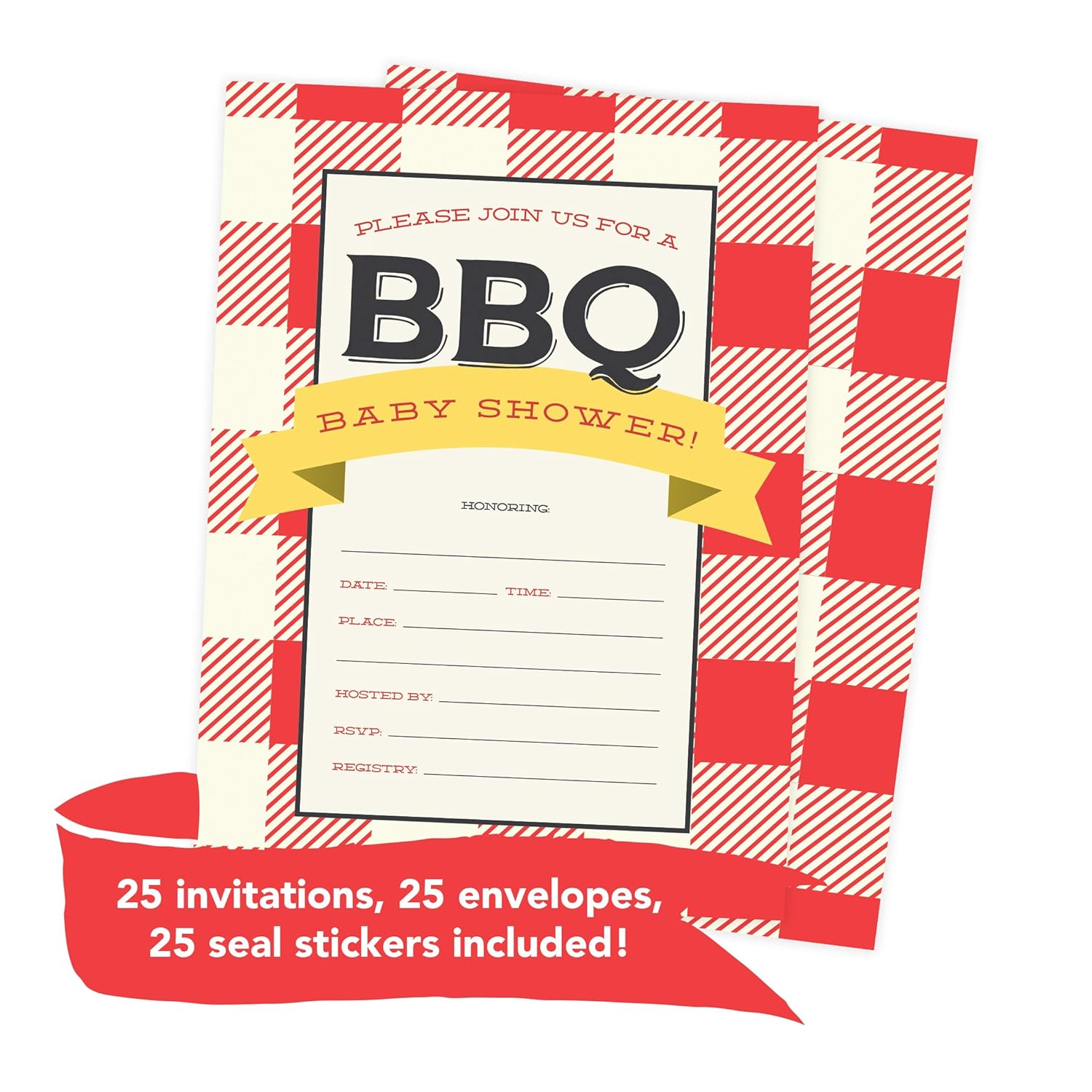 Amazon Com Bbq 2 Cookout Baby Shower Invitations Invite Cards 25