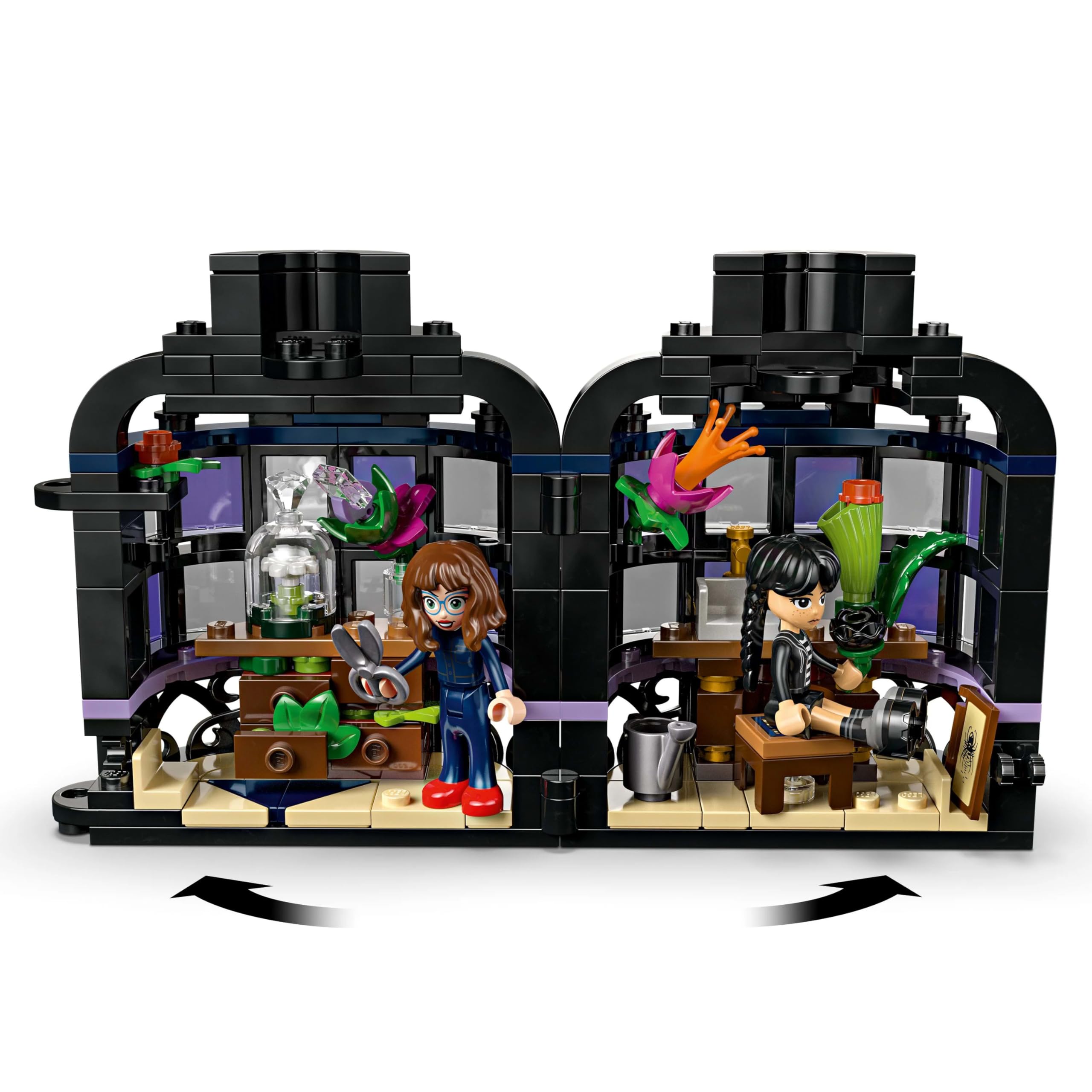 LEGO Wednesday Schwarze Dahlie Spielzeug - Spielset zum Bauen und Ausstellen mit 2 Minifiguren & Zubehör - Modellbau - Kinder Geschenk für Mädchen, Jungen & Fans der TV-Serie ab 9 Jahren - 76784 4