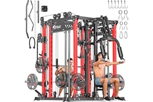 XGSW XINGESIWR Multi-Purpose Squat Rack,Smith Machine Weight Rack Set with Cable Crossover System, Home Gym Power Racks, Power Racks and Packages