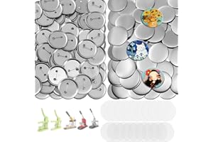 200 Sets Button Maker Supplies, 58mm/2.25 Inch Button Supplies Button Parts, for Button Maker Machine and Pin Maker, Includin