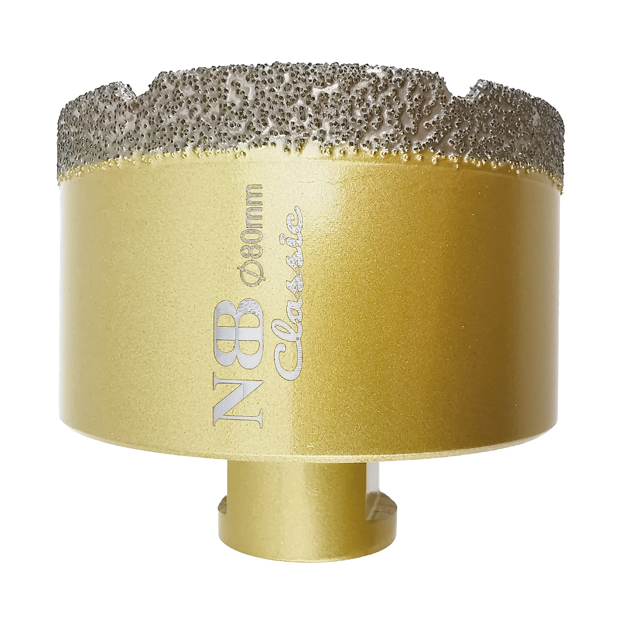 NBB vacuum brazed diamond hole saw with M14, Classic Golden type, diamond drill bit for dry or wet drilling professionally on hard porcelain, ceramic, tile, granite, marble,for angle grinder(1, 80mm)