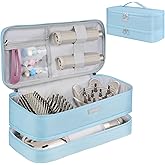 Travel Carrying Case Compatible with Shark Flexstyle/FlexFusion/Hair Dryer,Double-Layer Hair Hot Tools Storage Bag Fits for Dyson Airwrap Styler/Supersonic Hair Dryer and Attachments,Blue-Bag Only