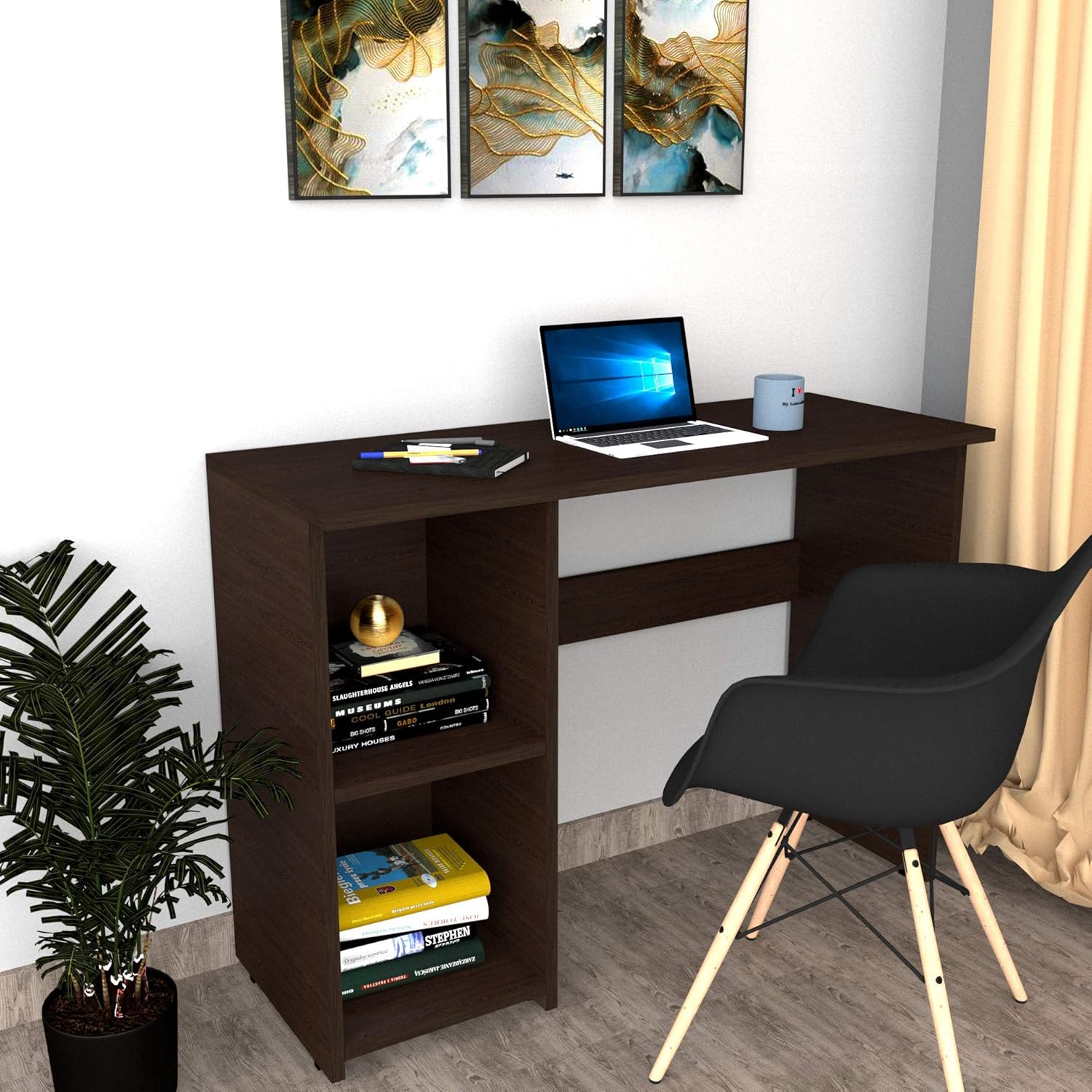 DFC Zeta Engineered Wood Study Desk (Matte Finish, Dark Wenge) Amazon