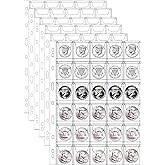 30-Pocket Coin Pages for Collectors, Standard 9-Hole Coin Collection Pages, 10 Sheets Coin Sleeves, Coin Collecting Supplies 