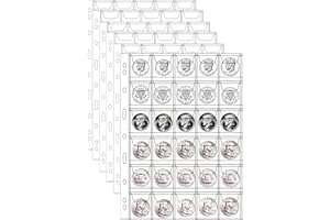 30-Pocket Coin Pages for Collectors, Standard 9-Hole Coin Collection Pages, 10 Sheets Coin Sleeves, Coin Collecting Supplies 