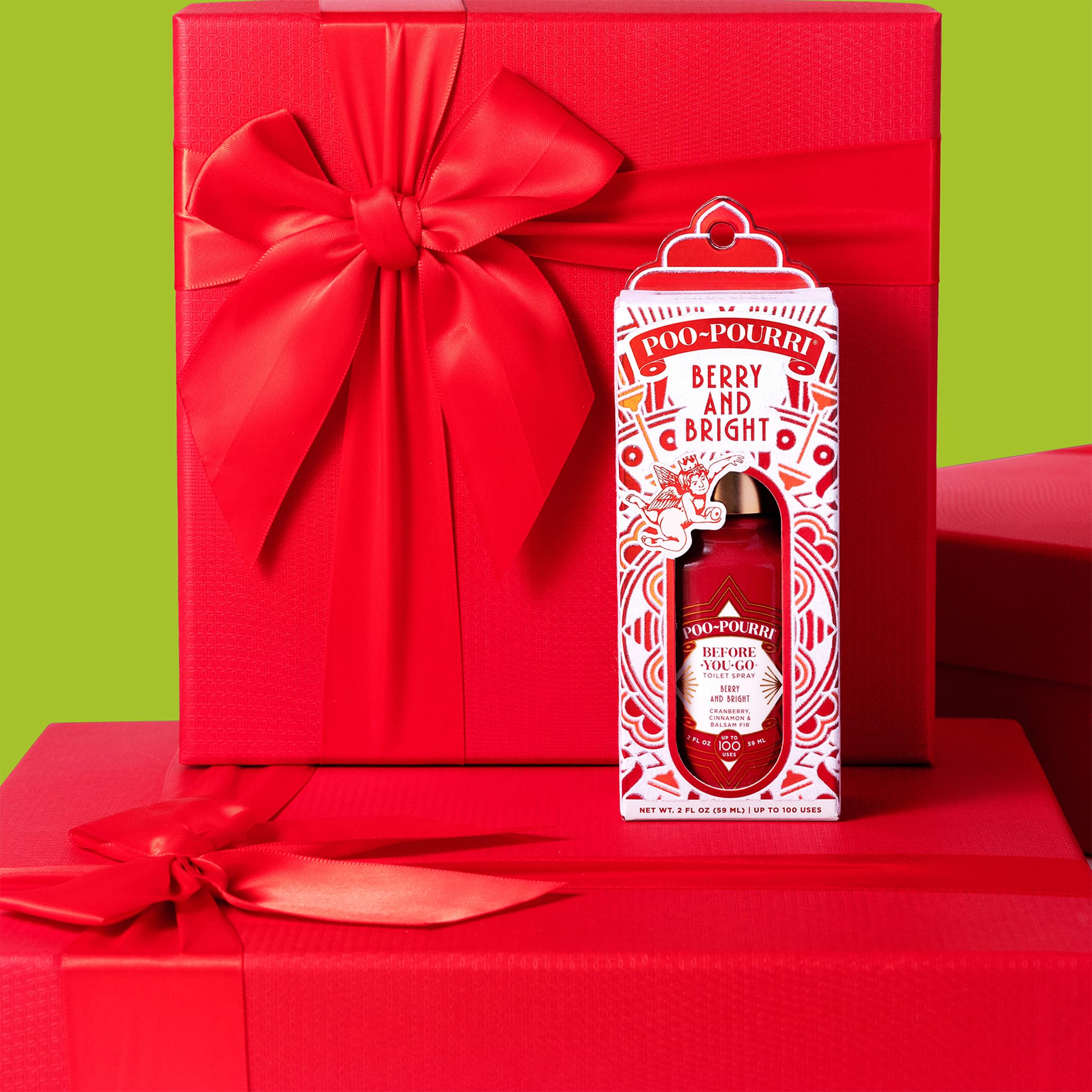 Poo-Pouri Before-You-Go Holiday Toilet Spray, Berry and Bright, 2 Fl Oz - Cranberry, Cinnamon and Balsam Fir