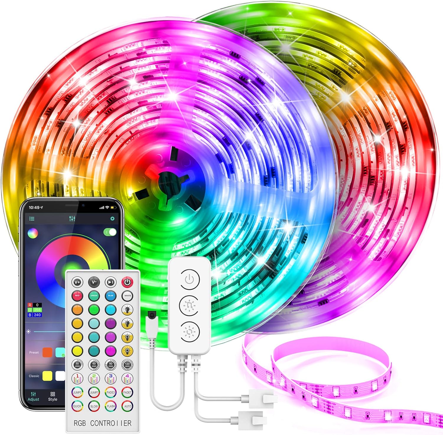 20M LED Strip Lights, UALAU APP Control Music Sync LED Light Strip Kits