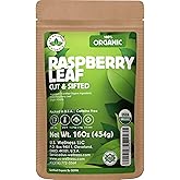 Raspberry Leaf Tea - 16Oz (REAL WILD HARVEST) | 100% USDA Certified ORGANIC | Loose Leaf (Rubus idaeus aka Wild Raspberry Leaves) Cut & Sifted
