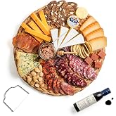MARKY'S Meat &amp; Cheese Charcuterie Gift Basket - 17-Piece Set Assortment | Includes Brie Mon Sire, Blue Stilton, Gouda, Truffle &amp; Duck Salami, P&acirc;t&eacute;, Crackers &amp; Slicer - Premium Tasting Board Platter