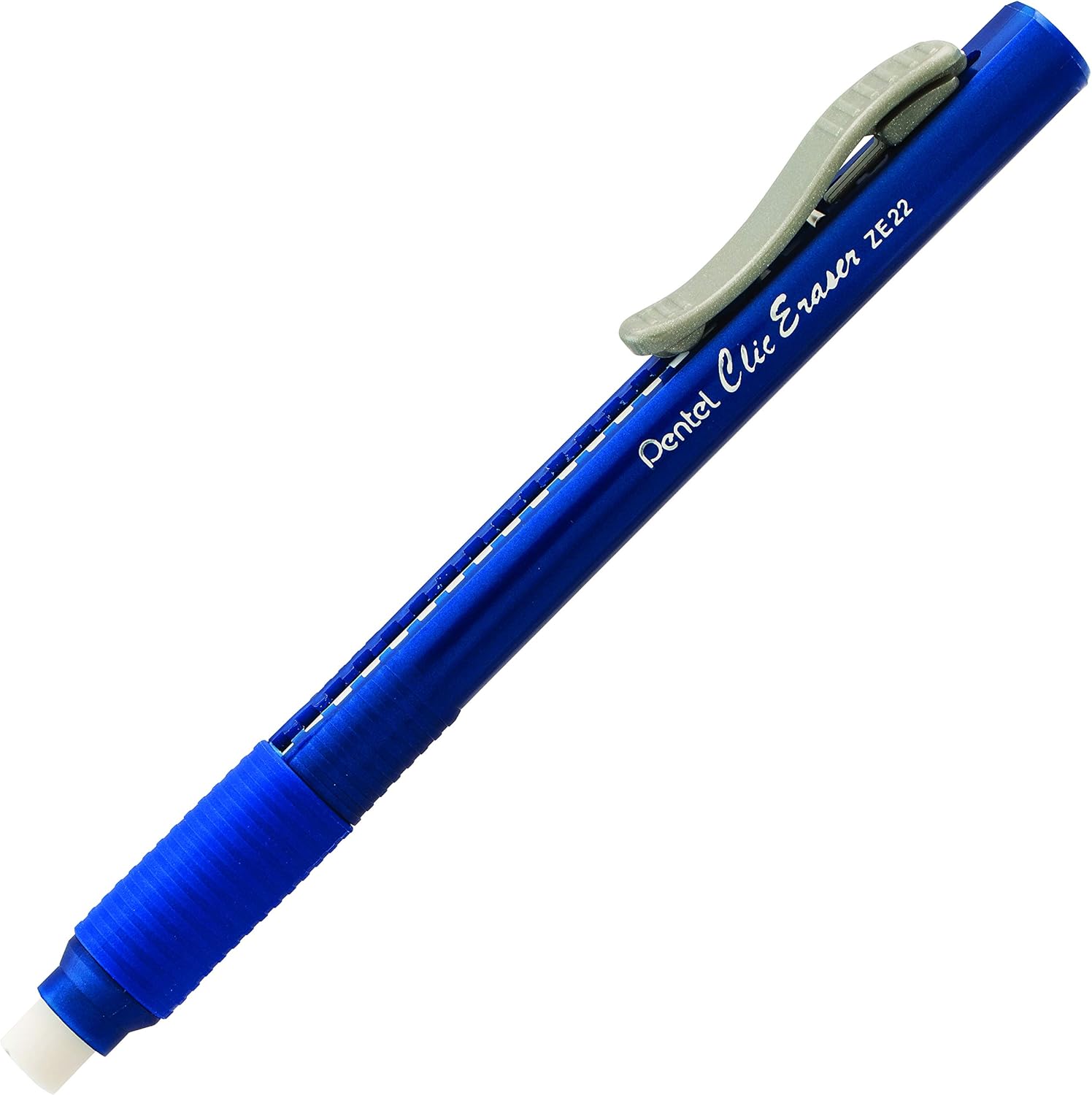 Pentel Clic Eraser with Rubber Grip Blue Barrel (Pack of 12) Amazon