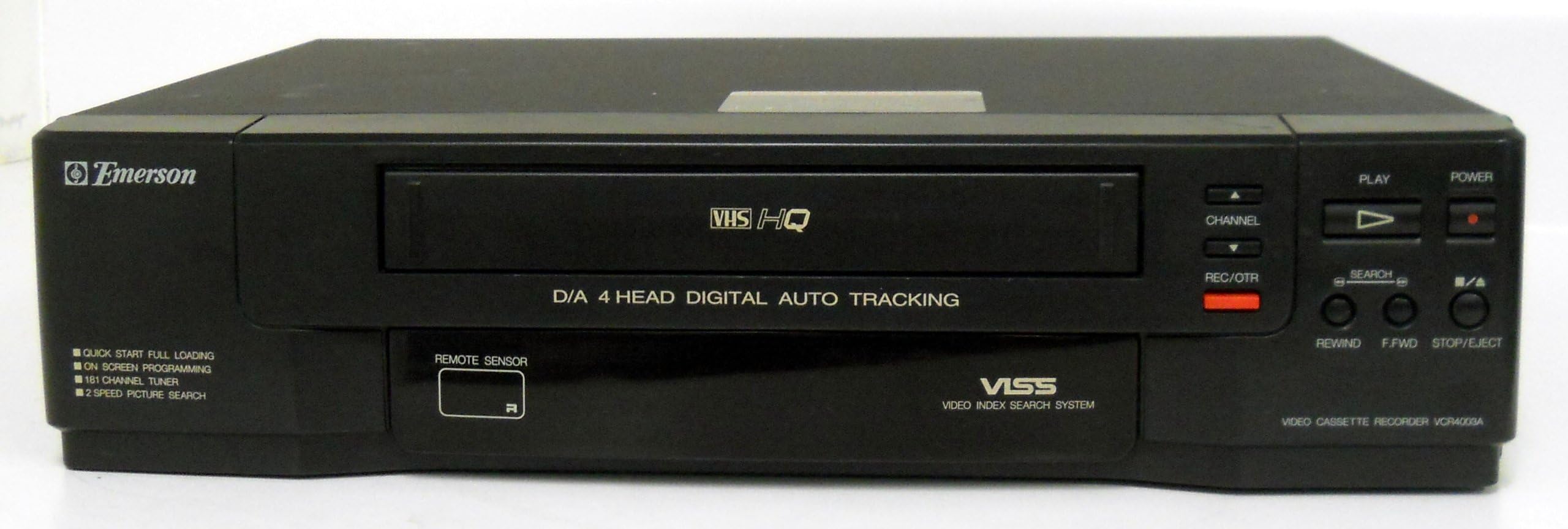 Emerson VCR4003A Video Cassette Recorder Player VCR D/A 4 Head Digital Auto Tracking