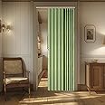 AJAZZ 100% Blackout Magnetic Door Curtain Accordion Doors Interior Folding Closet Door Curtain Invisible Applicable Bedroom Room Living Room Doorway （Green 42" W x 78" L 1 Panel