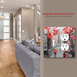 Eiffel Tower in Paris Red Combination Outlet Cover