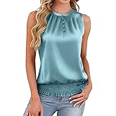 Blooming Jelly Womens Dressy Tank Tops Summer Sleeveless Work Blouses Silk Satin Shirts Business Casual Outfits 2025