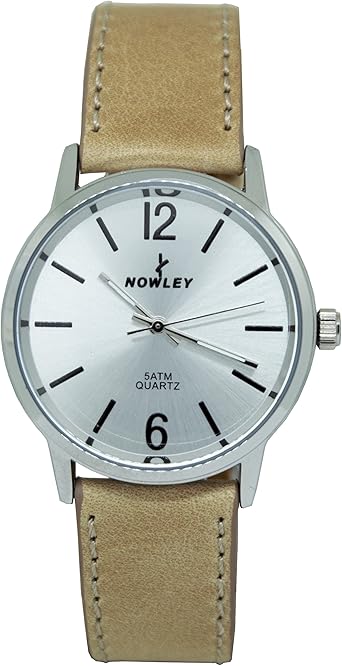 Reloj analógico mujer marca Nowley, con correa cuero beige ...