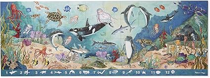Melissa Doug Search Find Under The Sea Floor Puzzle Preschool Sturdy Cardboard Construction 48 Pieces Over 4 Feet Long Great Gift For Girls